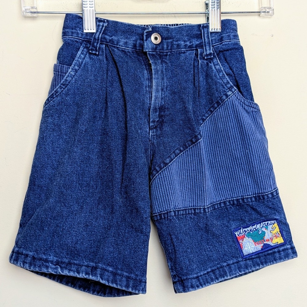 Buster Brown Vintage 80s World Crew Blue Denim Shorts Boys Size 6